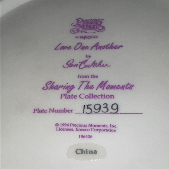Precious Moments Love One Another Plate - Enesco - Picture 16 of 16
